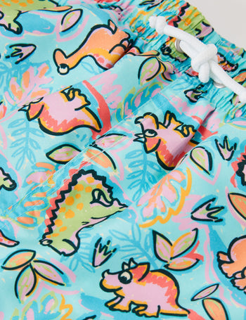 Dino Jungle Board Shorts Sea Foam