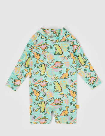 Dino Jungle Short Leg Swimsuit Sea Foam