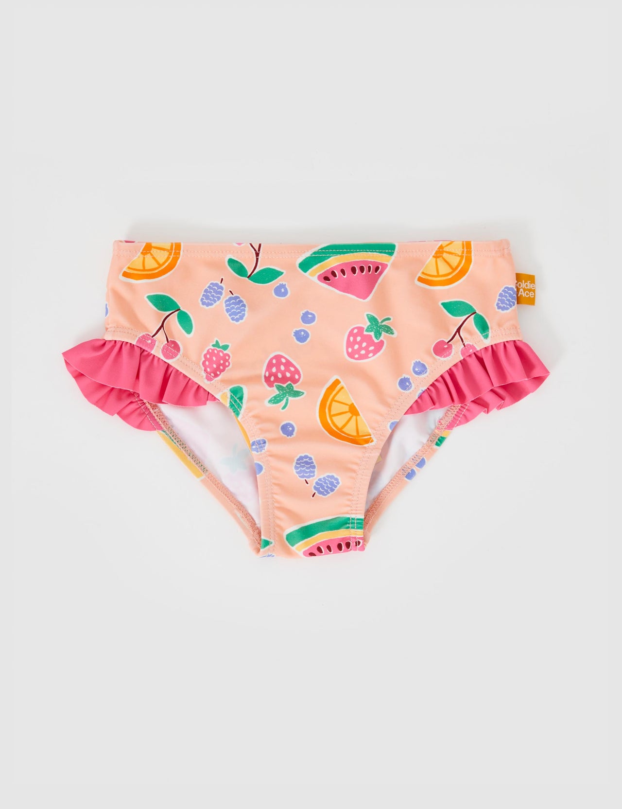 Fruit Salad Frill Leg Bikini Bottom Peach Multi