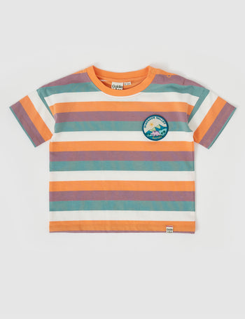 Dino Valley Nostalgia Stripe T-Shirt Golden Multi