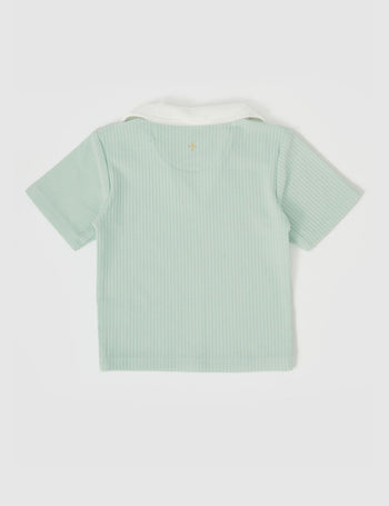 Pia Collared T-Shirt Lagoon