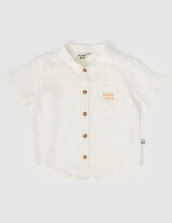 Holiday Linen Shirt Ivory