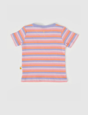 Tutti Frutti Stripe Rib T-Shirt Purple Multi