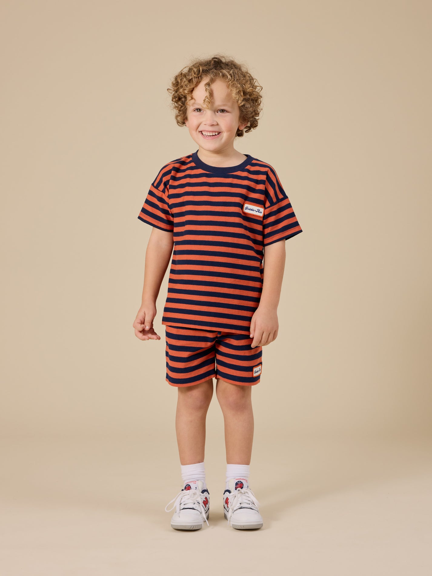 Reverse Stripe Noah Shorts Rust
