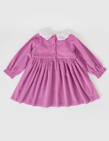 Daphne Long Sleeve Corduroy Smocked Dress
