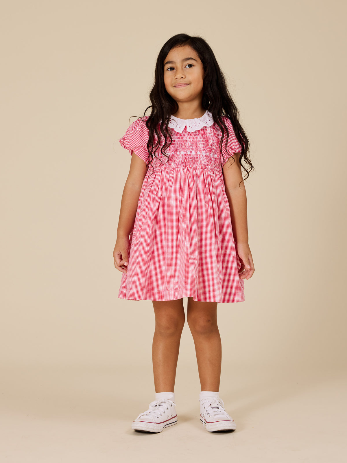 Ruby Gingham Flo Smocked Dress