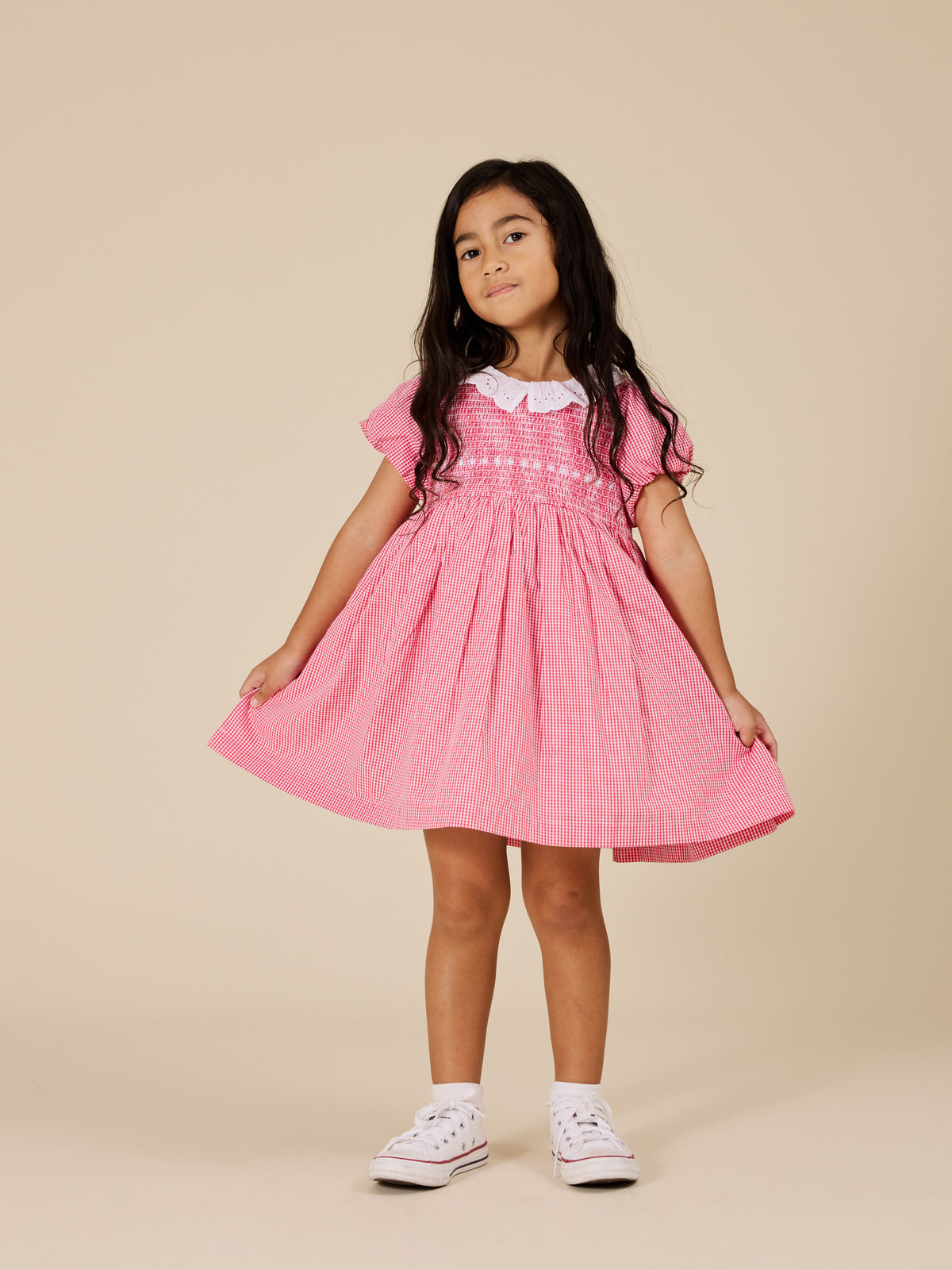 Ruby Gingham Flo Smocked Dress