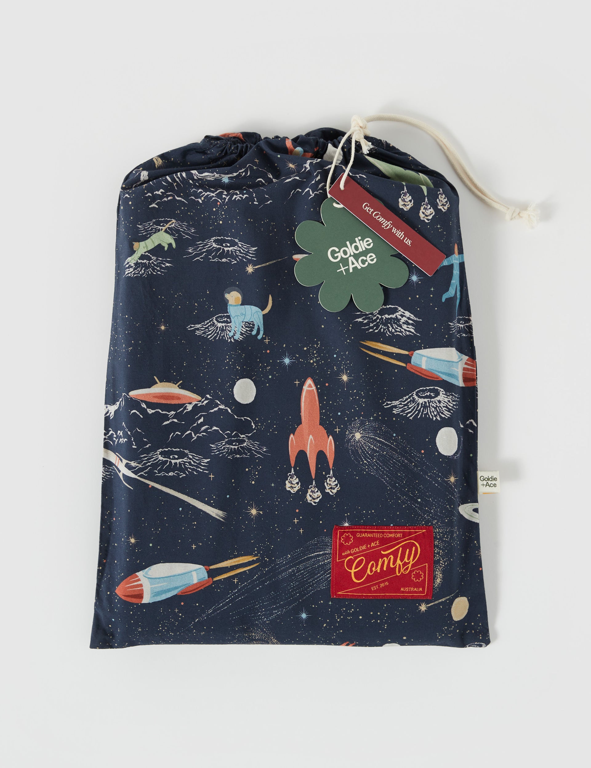 Outer Space Vintage Washed Cotton Flat Sheet