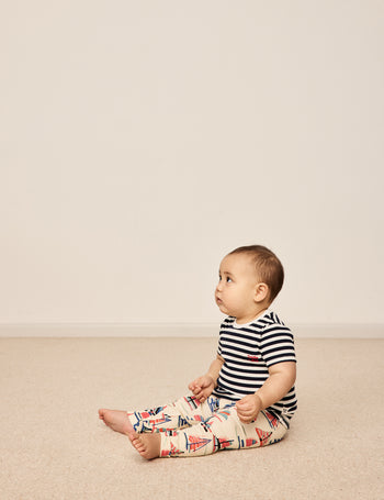 On The Bay Print Leggings Vanilla