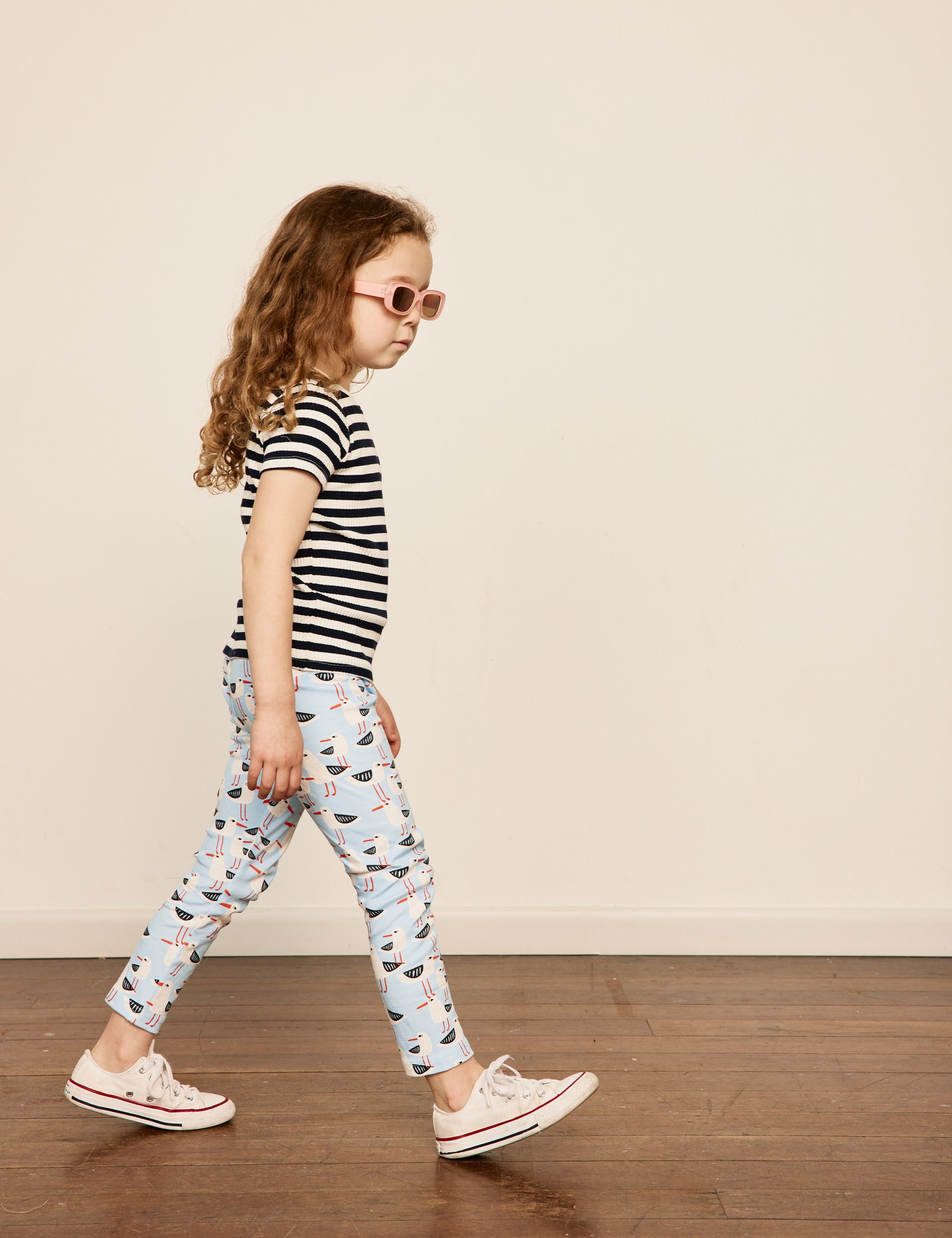 Seagulls Print Leggings Blue
