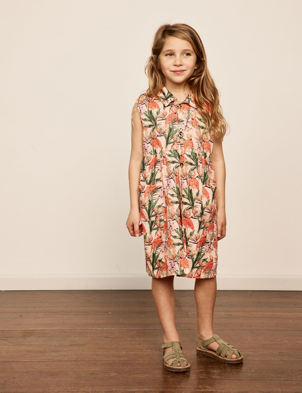 Rudy Linen Dress Flamingo Peach