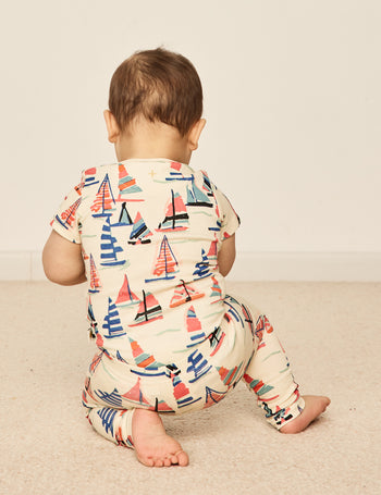 On The Bay Print Leggings Vanilla