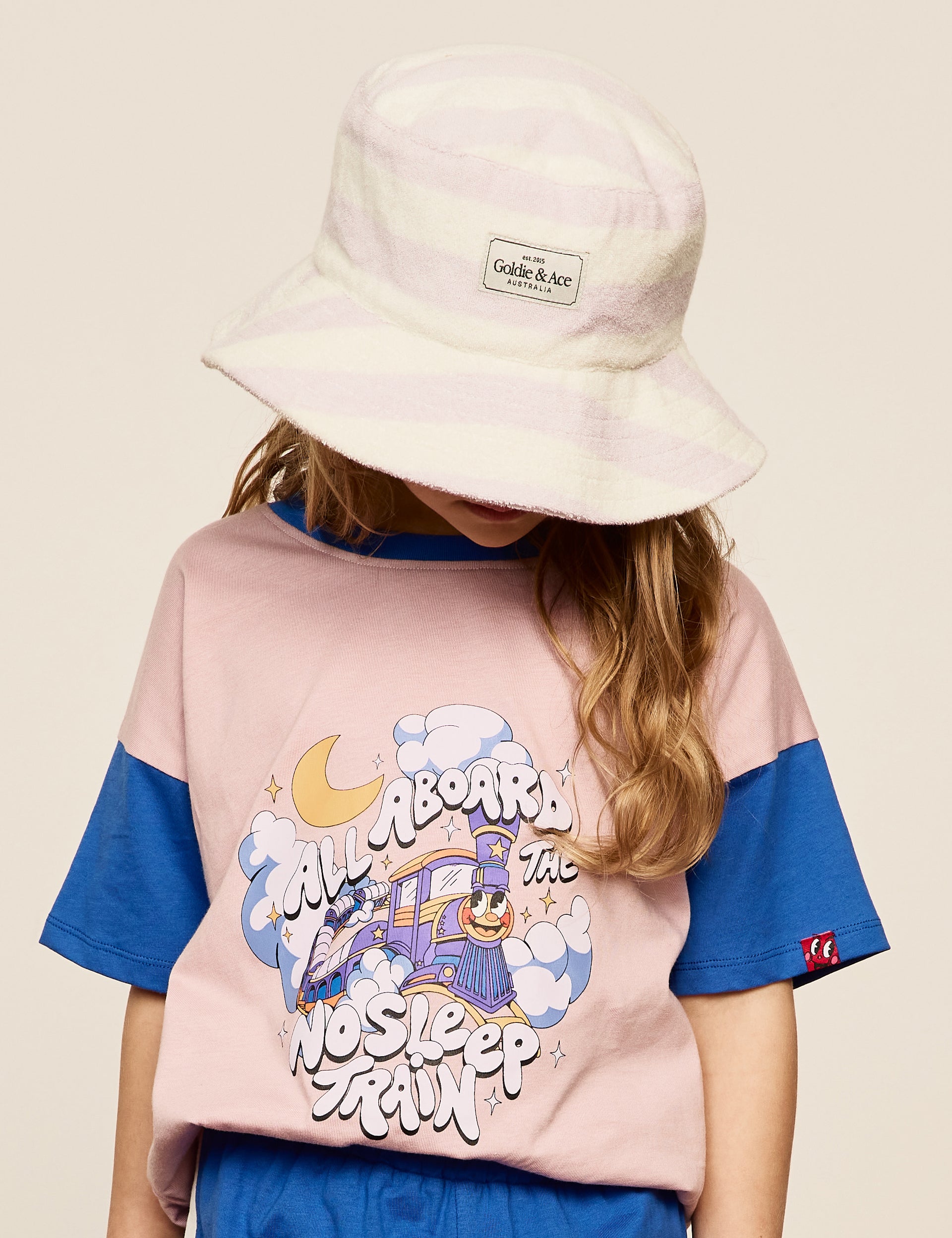 Smiley Terry Towelling Bucket Hat Lavender