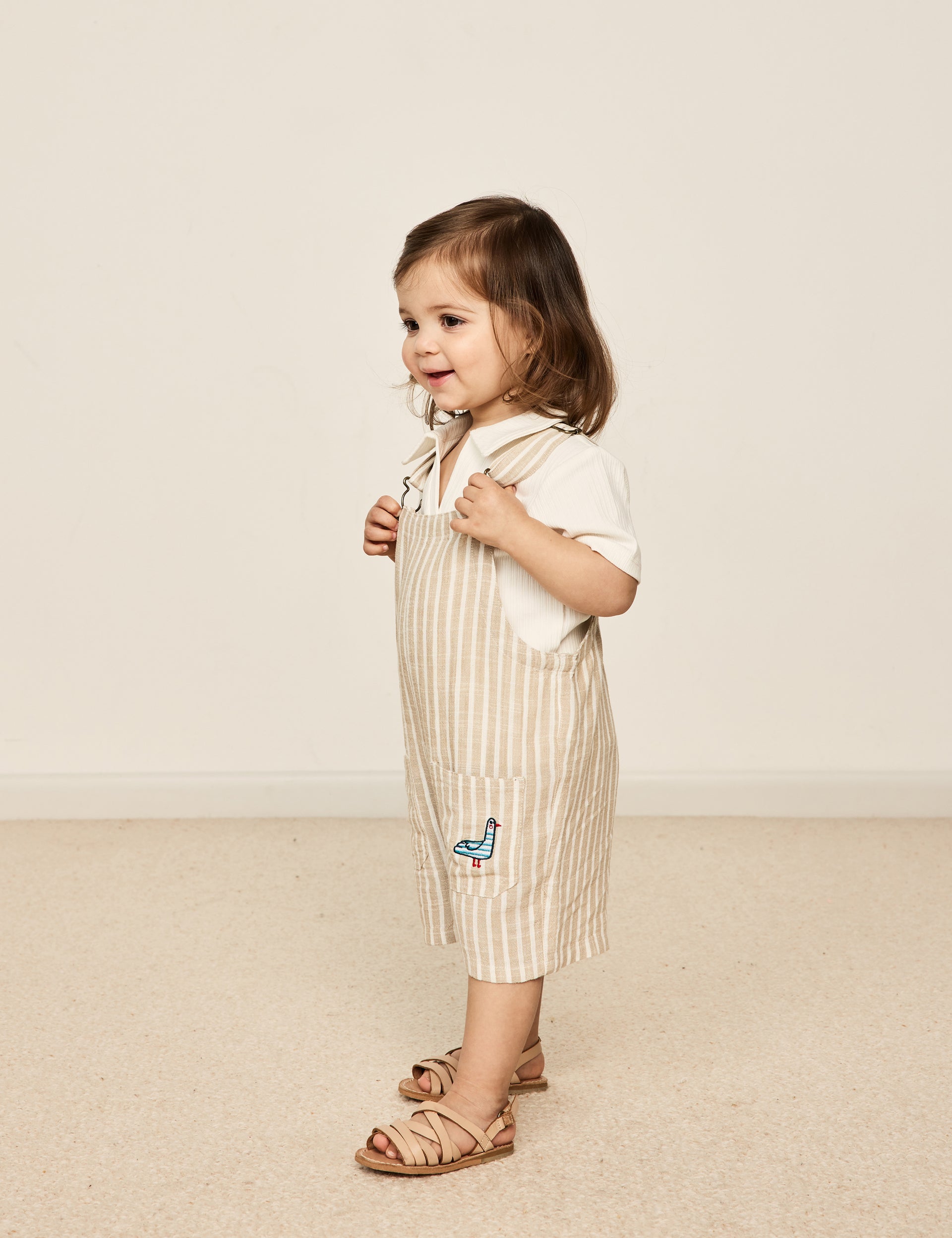 Taylor Overalls Beige Stripe