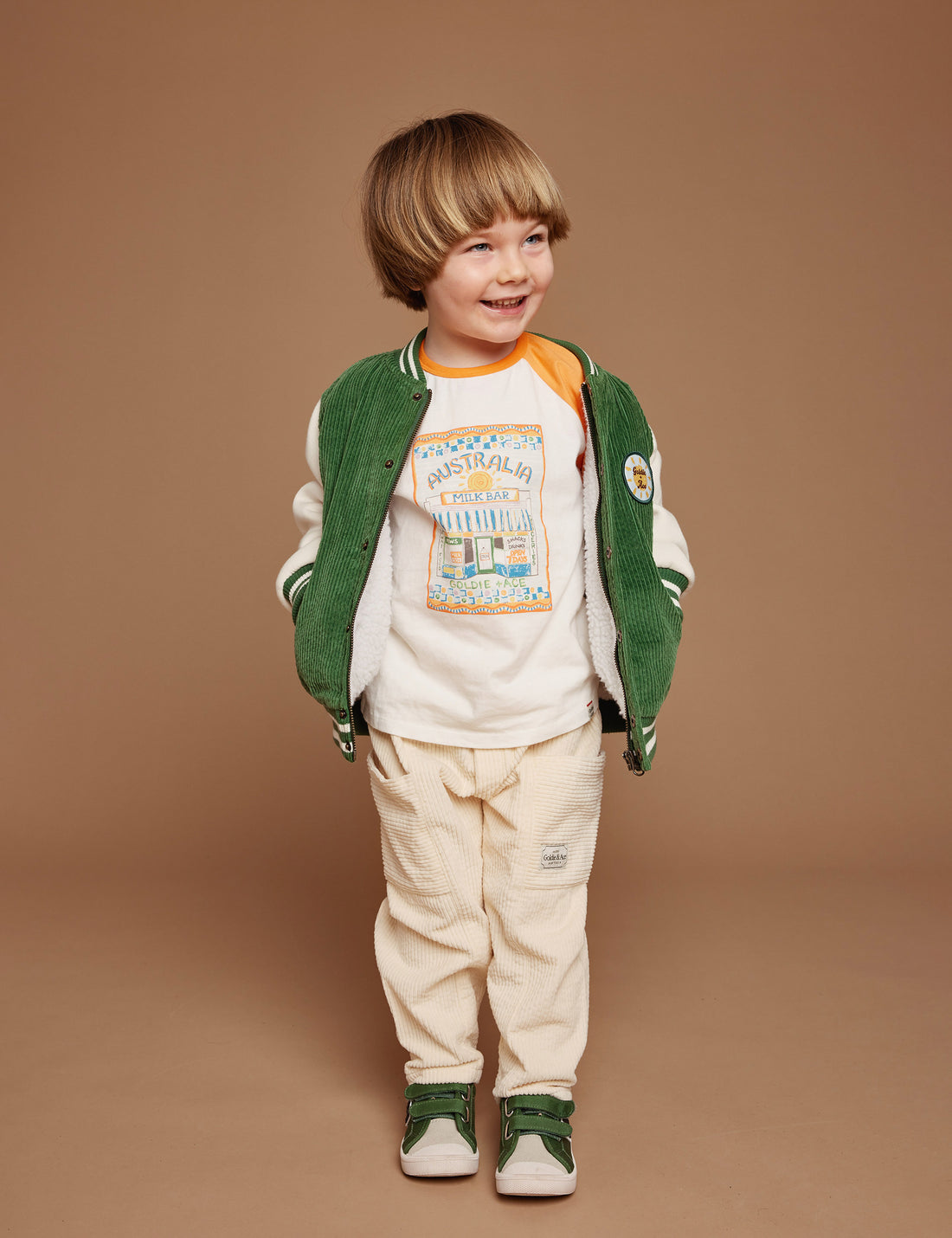 Goldie + Ace Kit Corduroy Pocket Pants - Moss