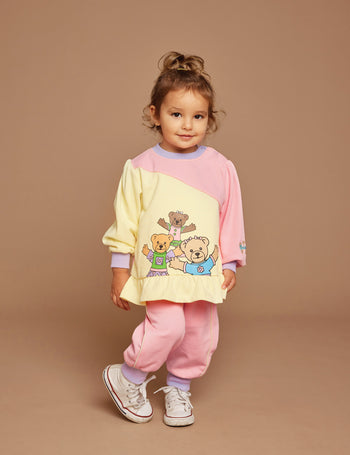 Bananas in Pyjamas© Retro Piped Terry Joggers Pastel Pink