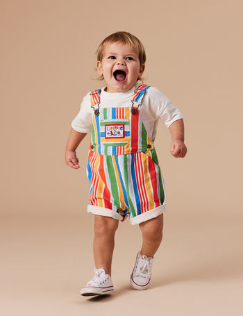 Burton Land Down Under Stripe Denim Overalls Primary