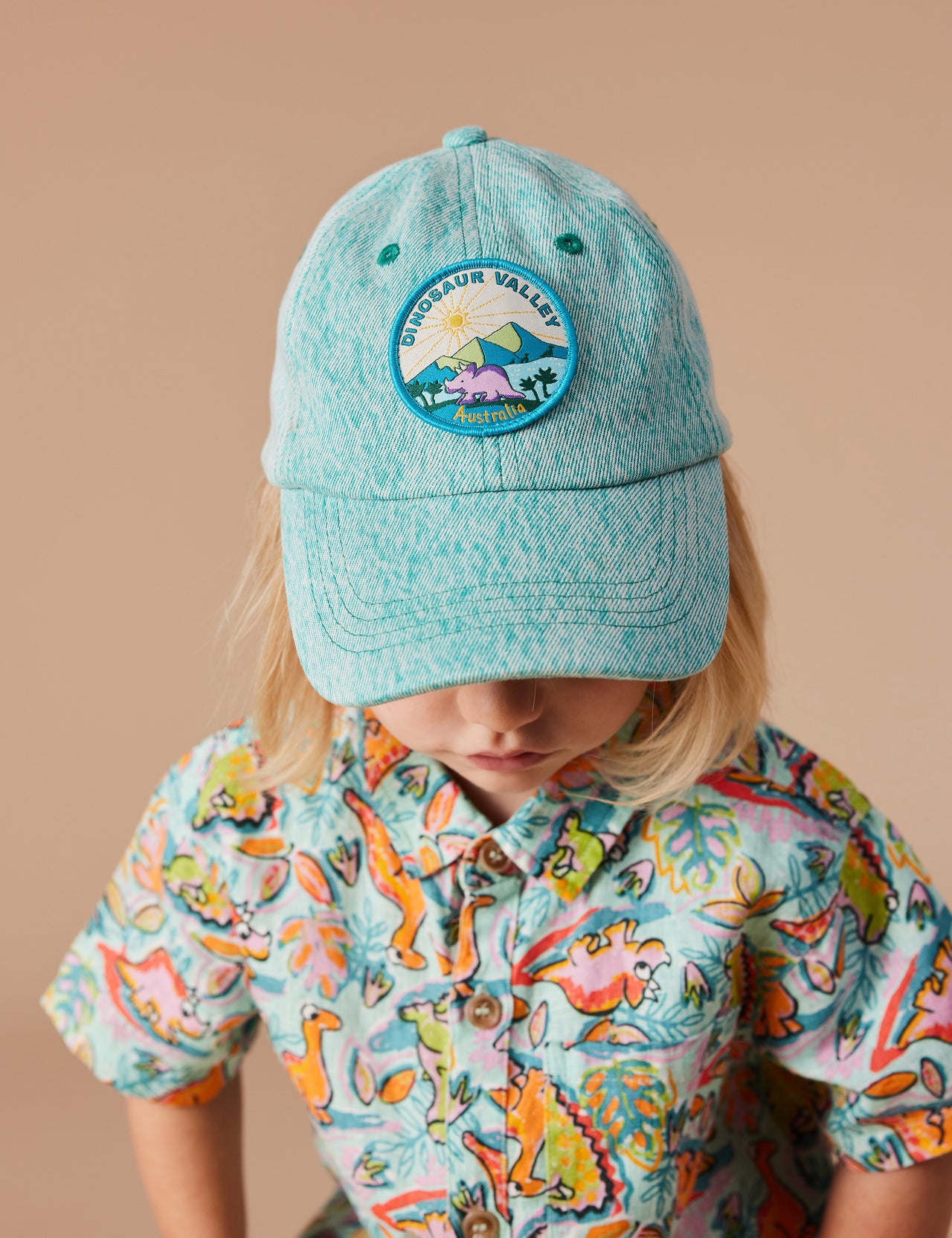 Tate Dino Valley Denim Cap Turquoise