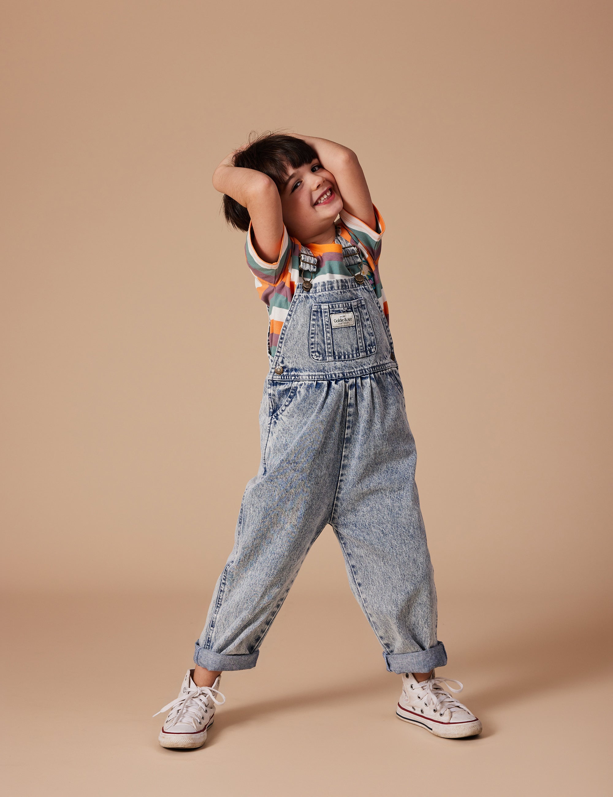 Austin Vintage Washed Denim Overalls Light Denim Goldie Ace