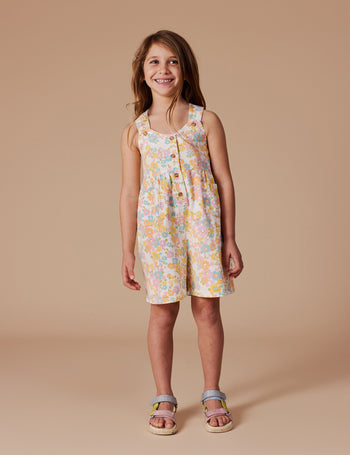 Sara Shortalls Flower Child Yellow Multi