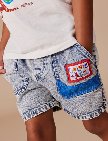 Noah Colour Pop Cargo Denim Shorts