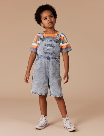 Burton Vintage Washed Denim Overalls Light Denim