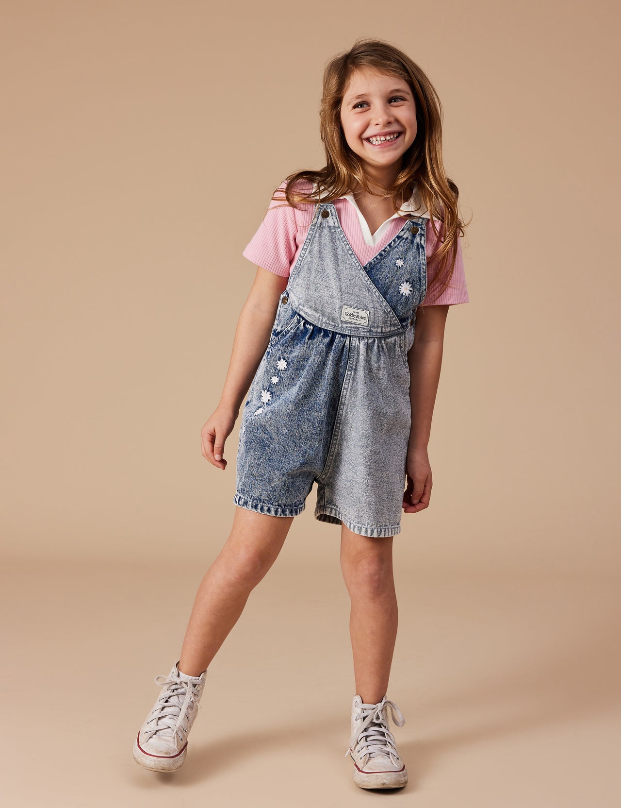 Macy Crossover Denim Shortalls Daisy Sprinkles