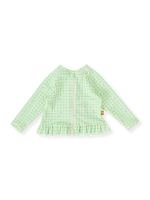 Gingham Daisy Zip Up Swim Vest