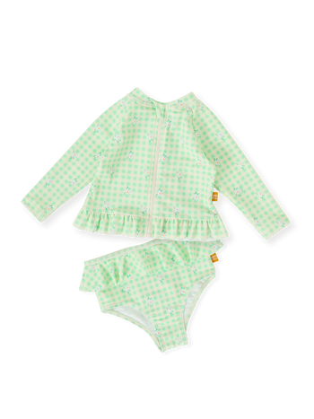 The Gingham Daisy Zip Up Kids Swim Set