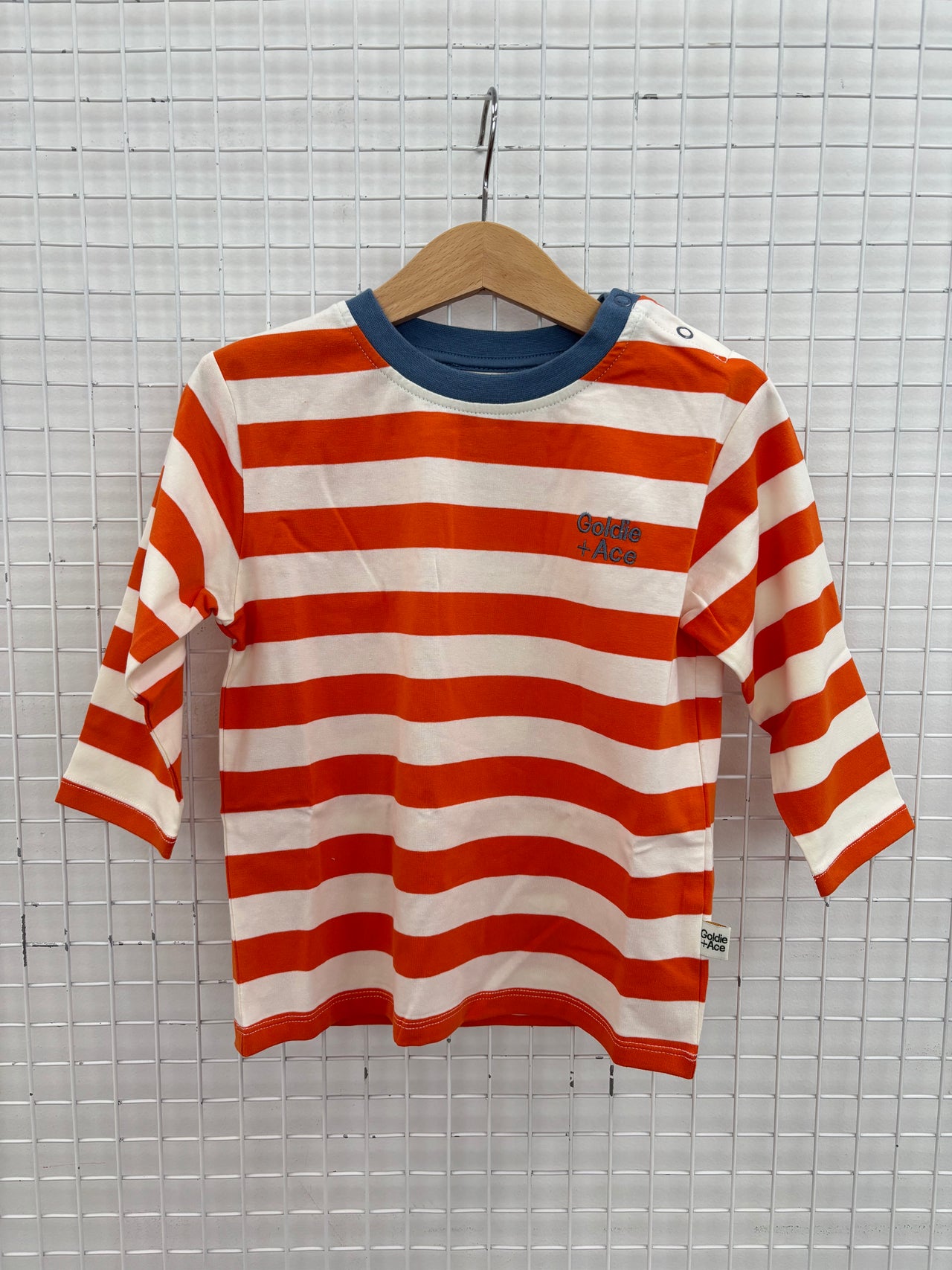 STRIPE LONG SLEEVE TOP - ORANGE STRIPE
