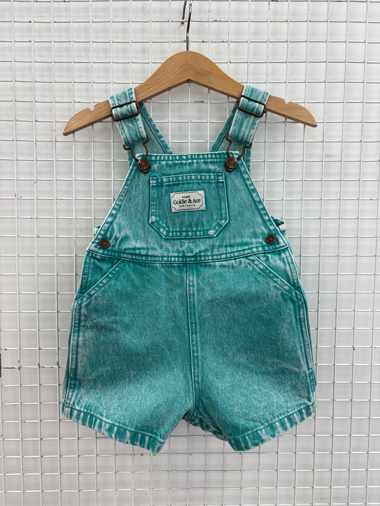 BURTON DENIM OVERALLS - TURQUOISE