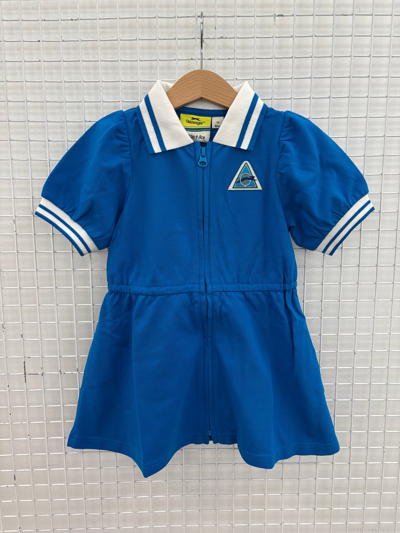 SLAZENGER PUFF SLEEVE DRESS - BLUE