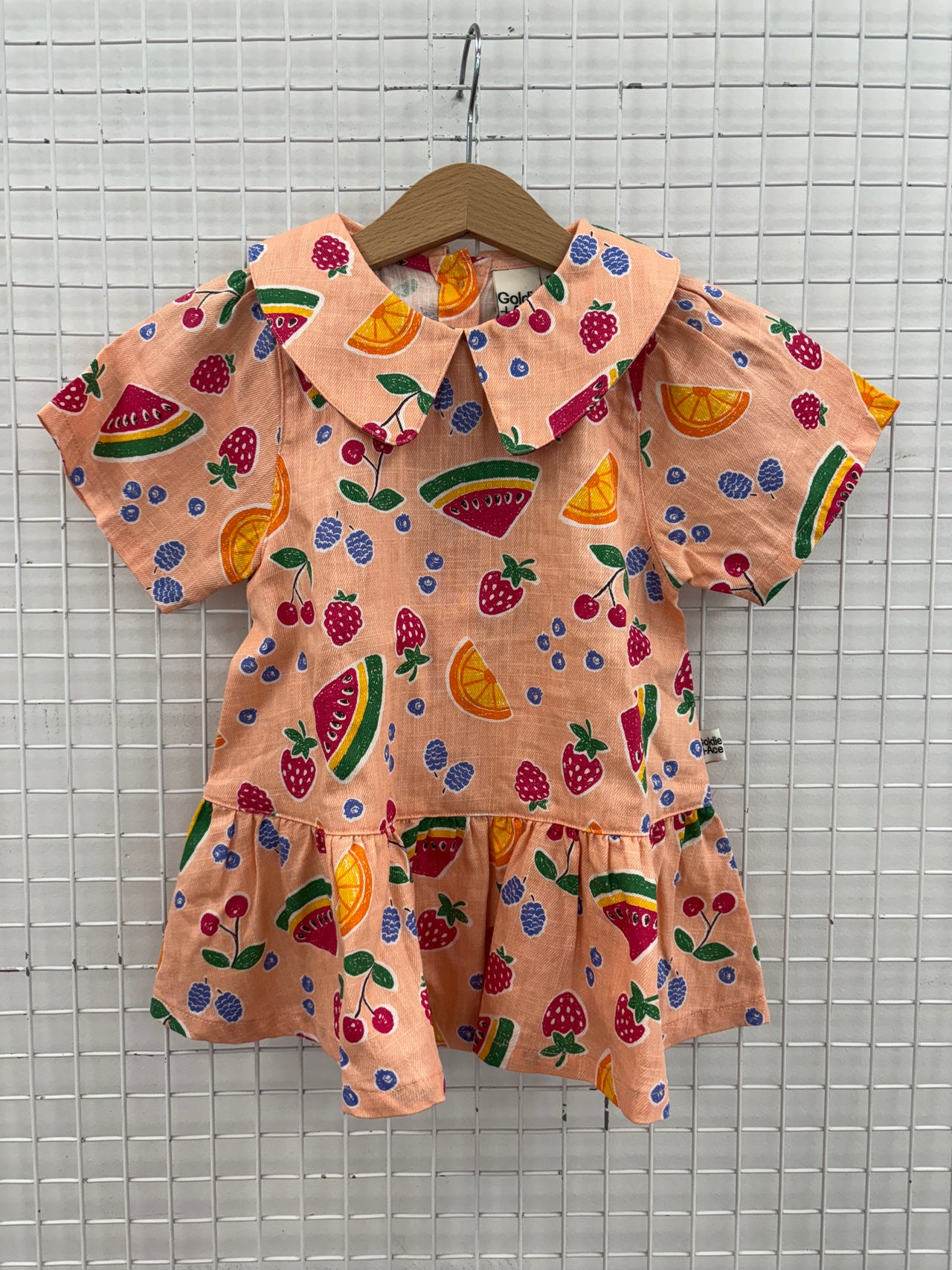 MILA DROP WAIST LINEN DRESS - FRUIT SALAD