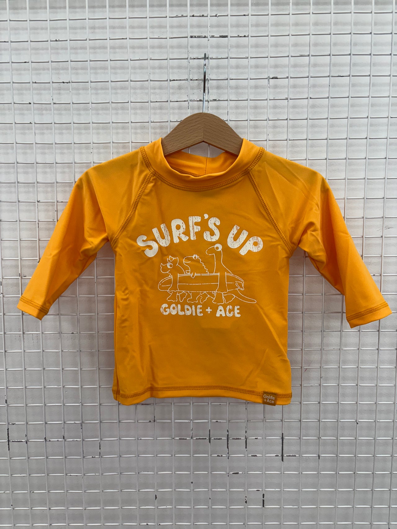 SURF'S UP DINO RASH VEST - GOLDEN