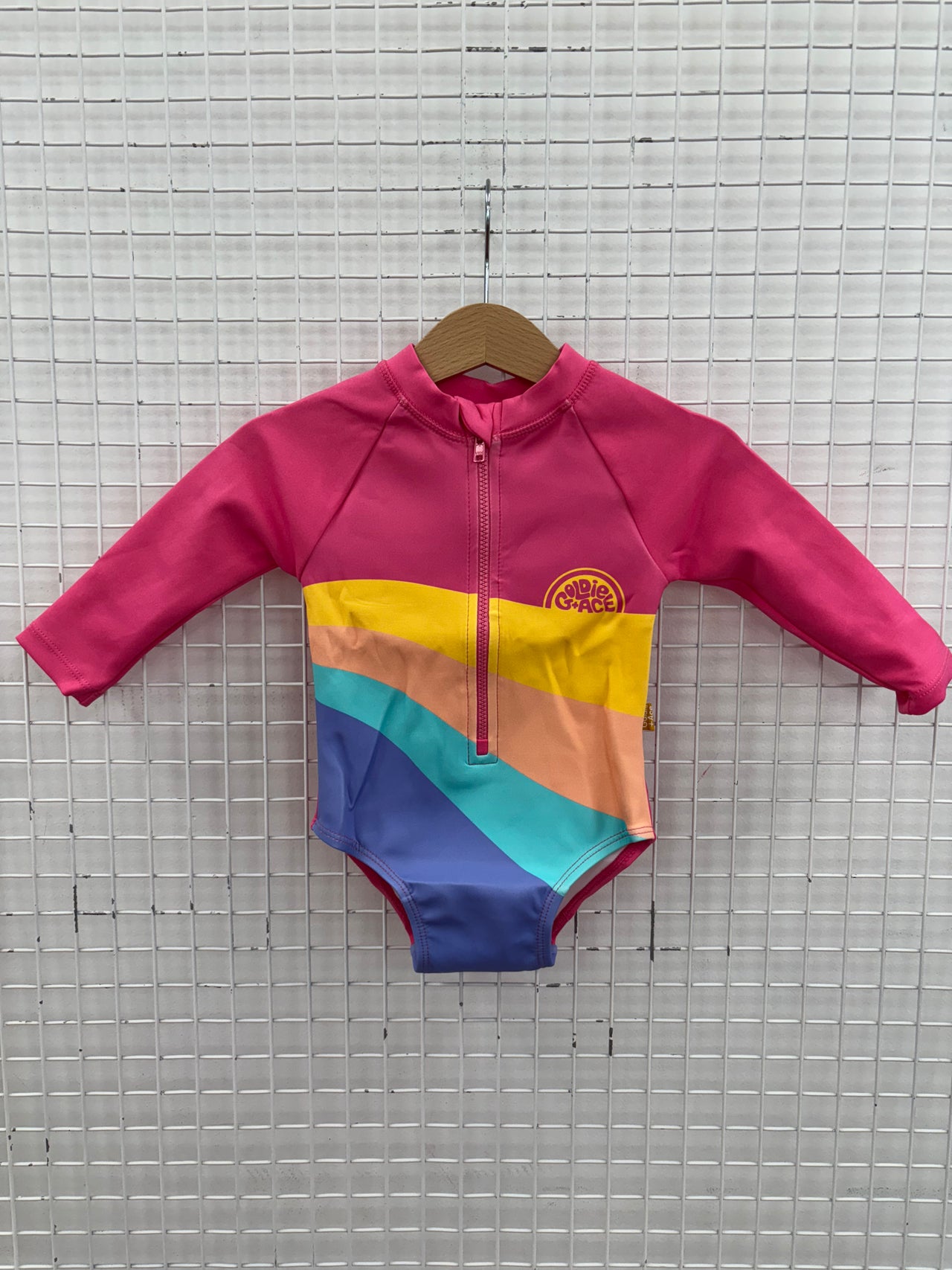 RIDE THE WAVE LONG SLEEVE SWIMSUIT - PINK