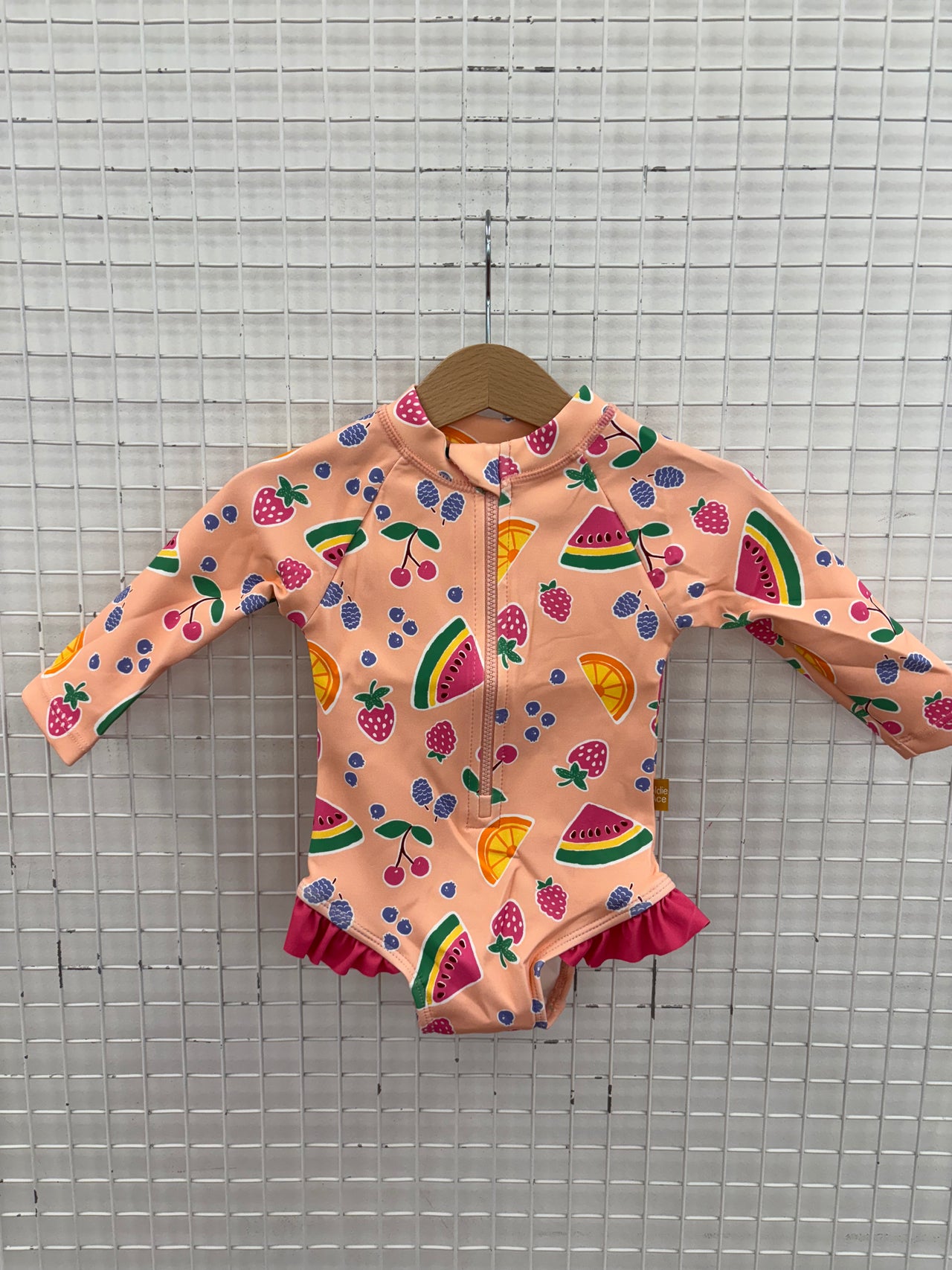 FRUIT SALAD LONG SLEEVE SWIMSUIT - PEACH