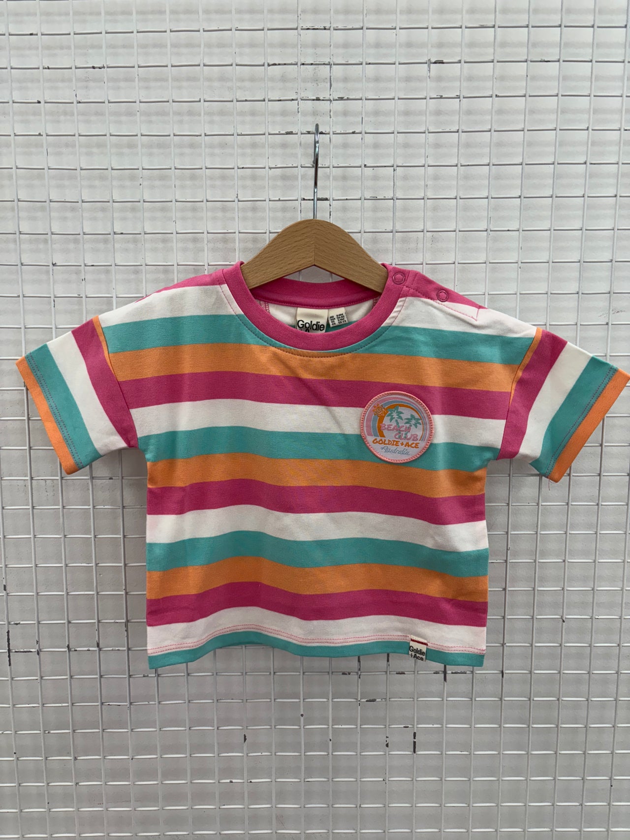 BEACH CLUB T-SHIRT SUMMER STRIPE - 3-6M