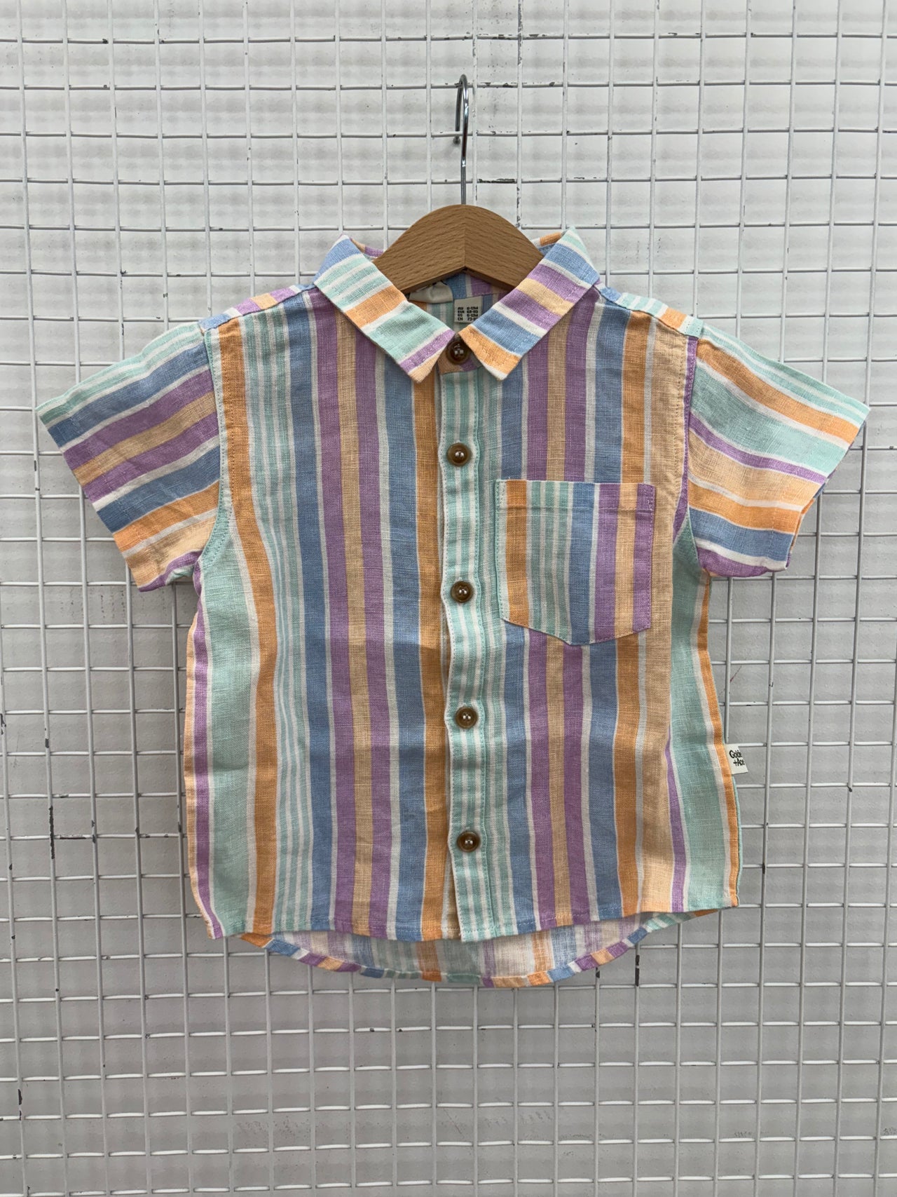 LINEN SHIRT PASTEL STRIPE - 6-12M