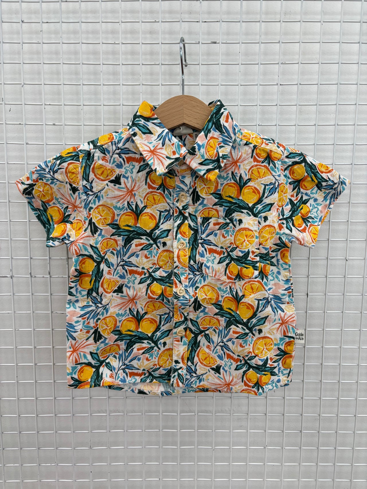 LINEN SHIRT ORANGE ORCHARD - 3-6M