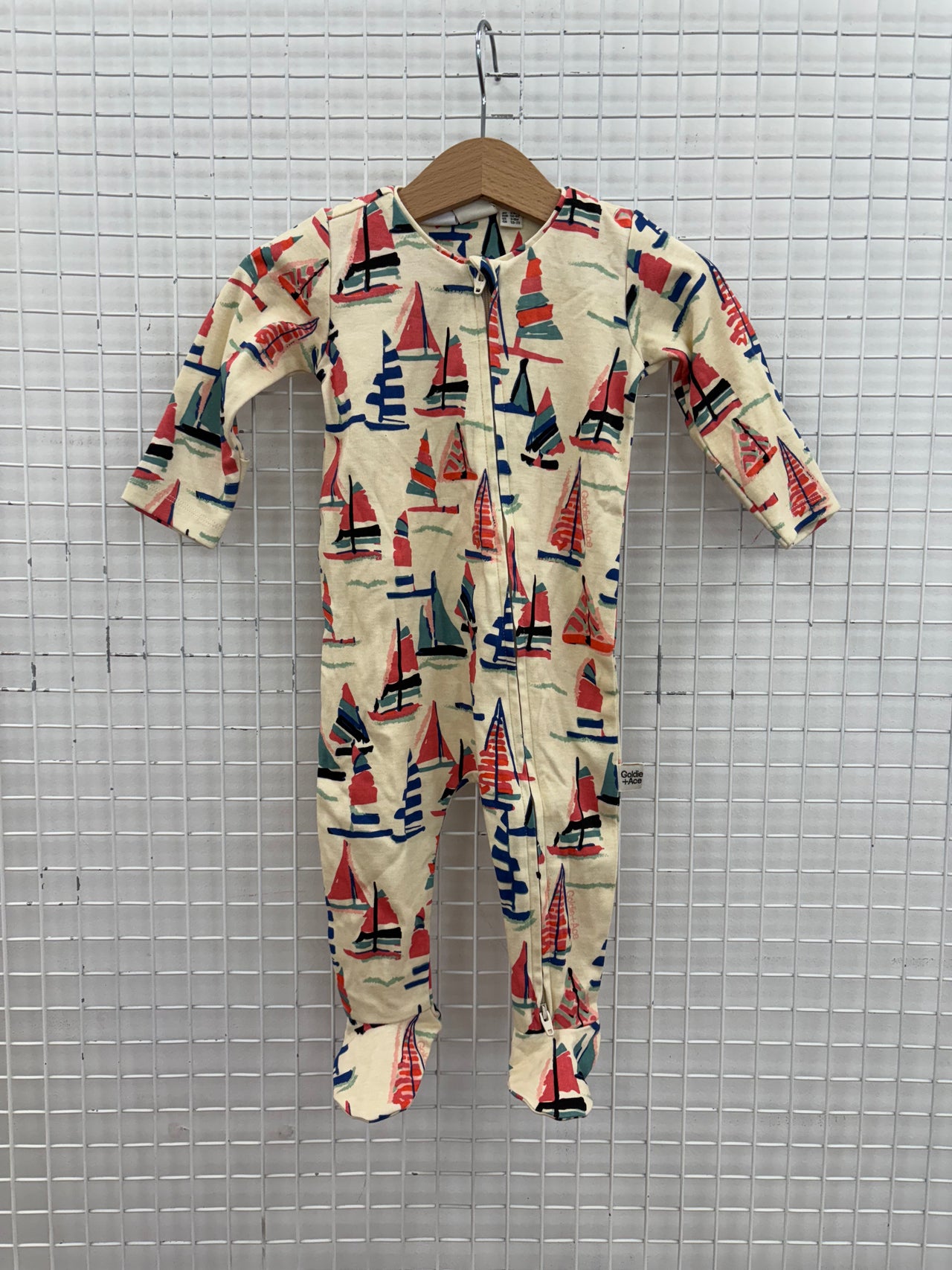 ON THE BAY FOOTED ROMPER - 3-6M