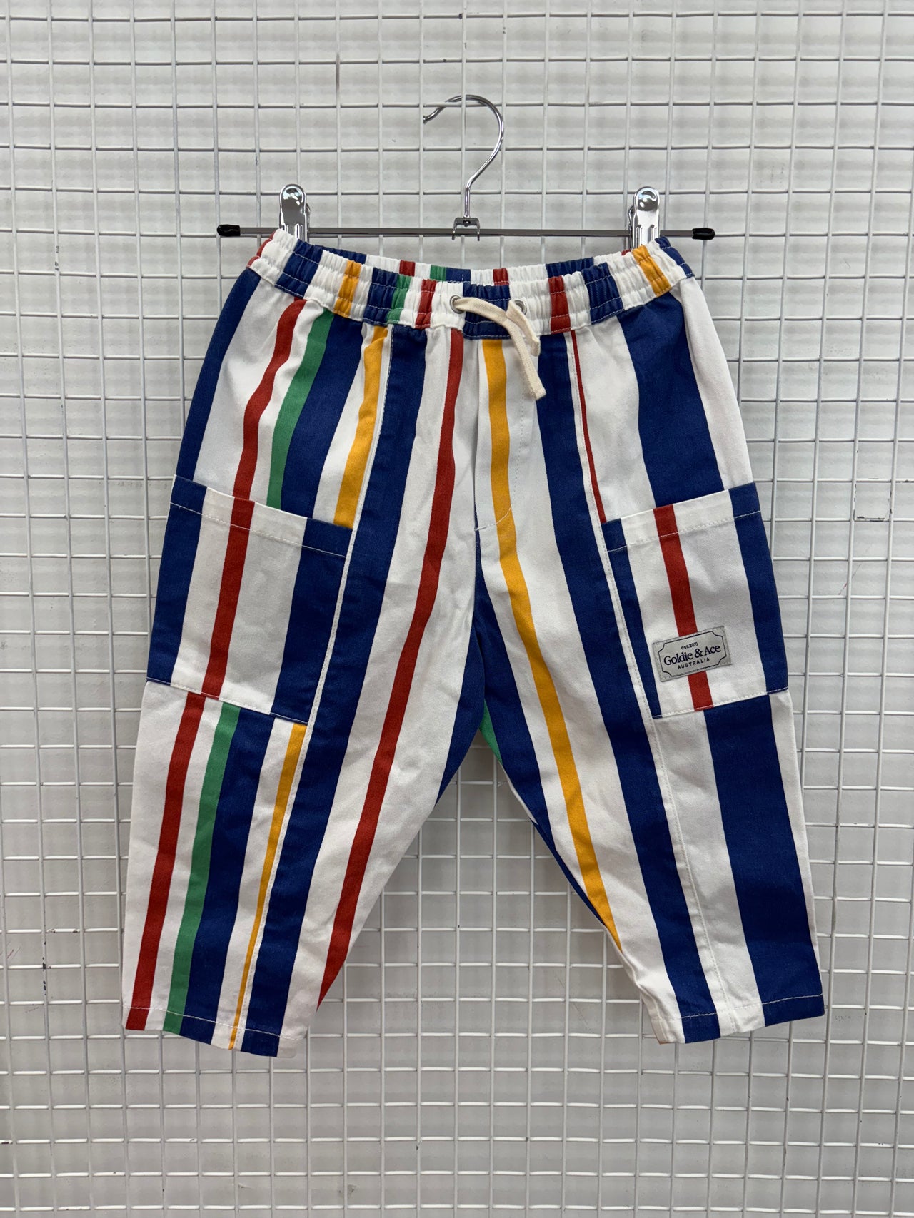 KIT DENIM POCKET PANT BOLD WHITE STRIPE - 2Y