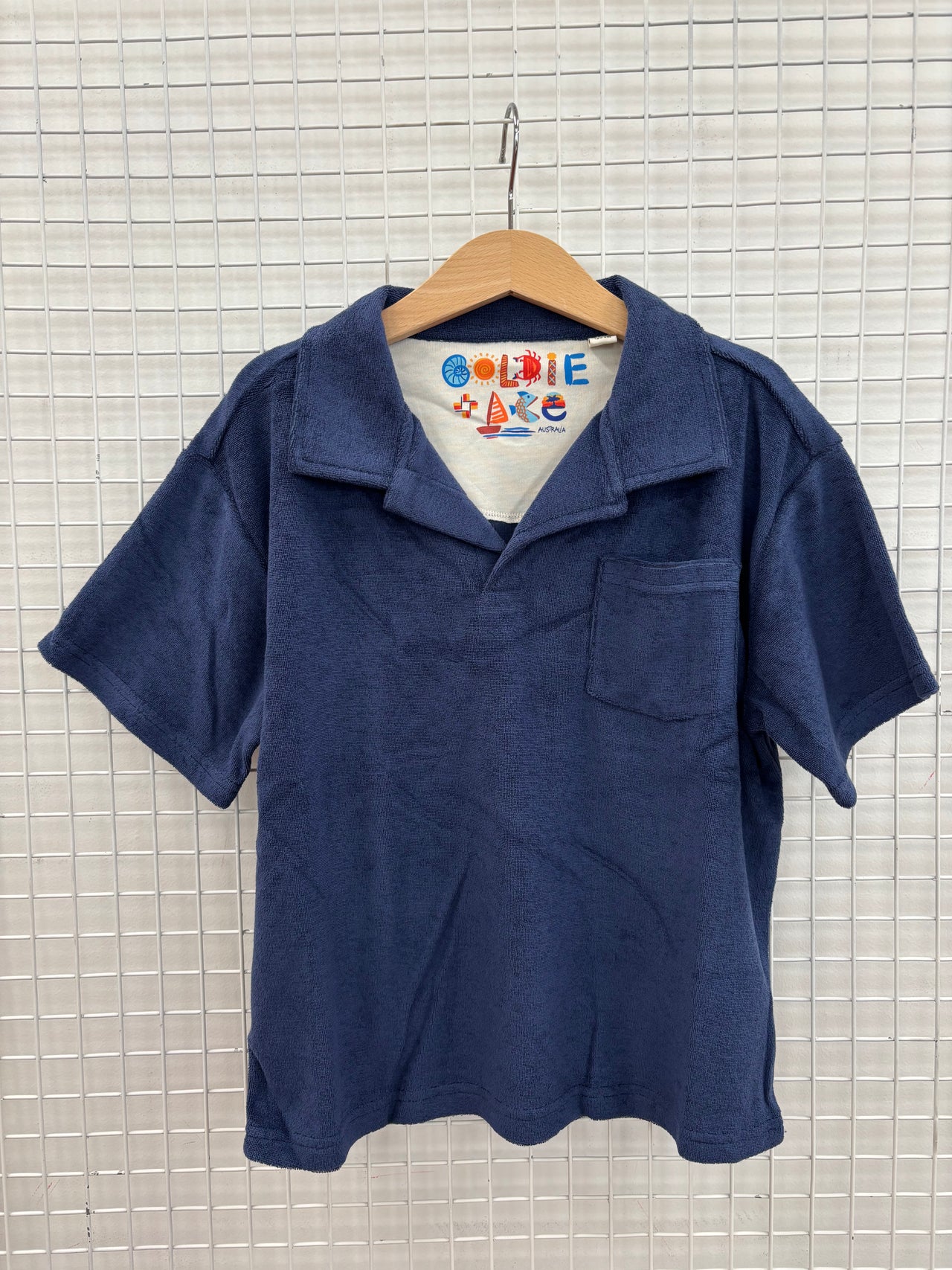 OVERSIZED TERRY POLO NAVY - 9Y