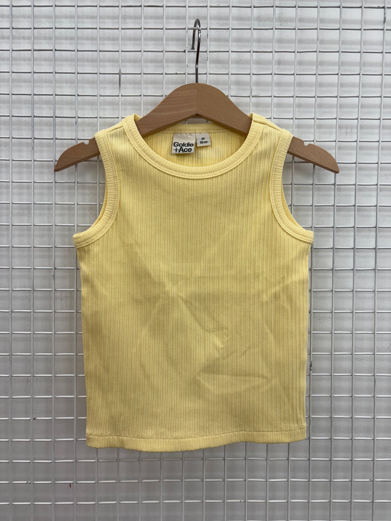 RIB SINGLET BUTTER YELLOW - 2Y