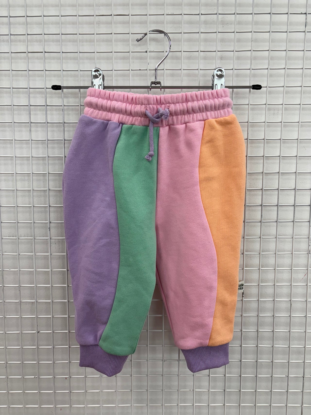 WAVE TRACK PANTS PINK W PURPLE CORD - 6-12M