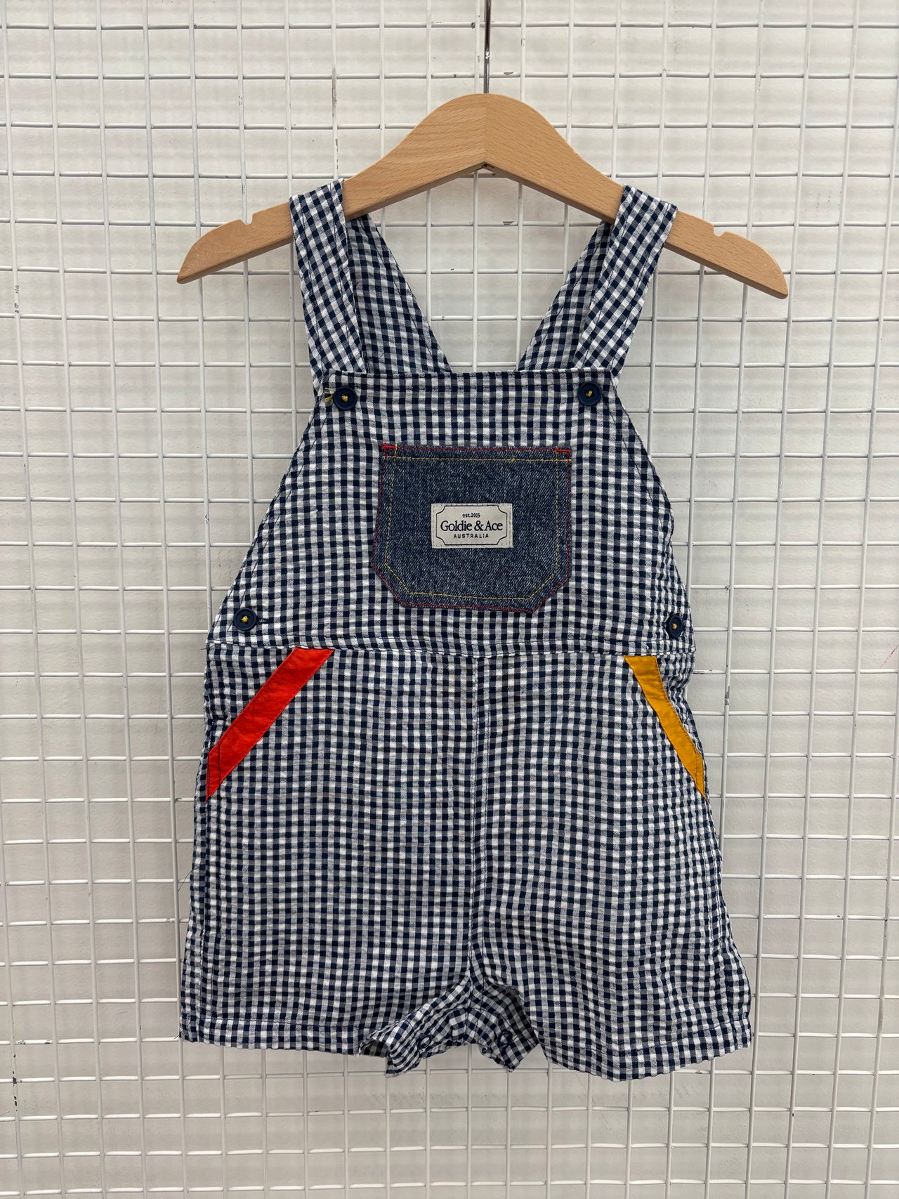 GINGHAM COLOUR POP BURTON OVERALLS - NAVY