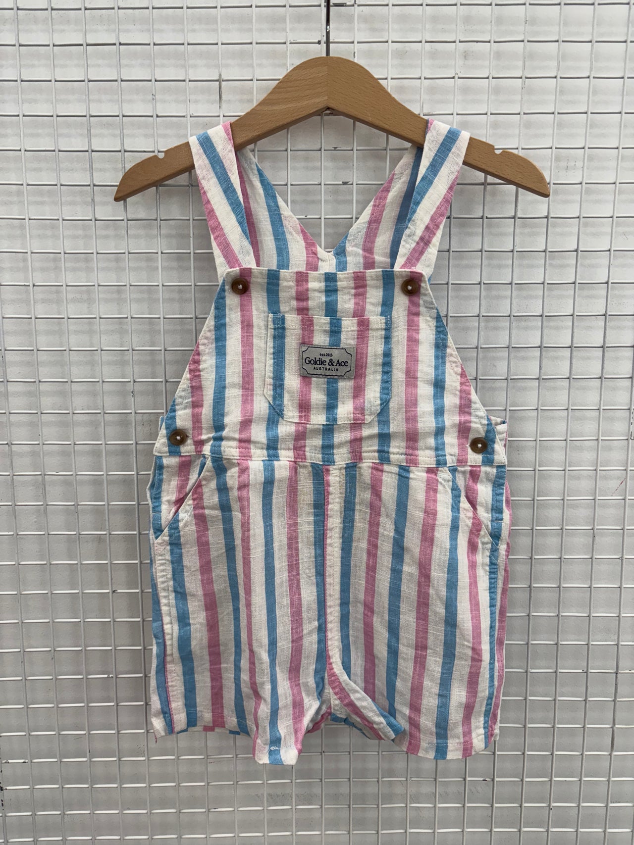 PLAYTIME STRIPE BURTON LINEN OVERALLS