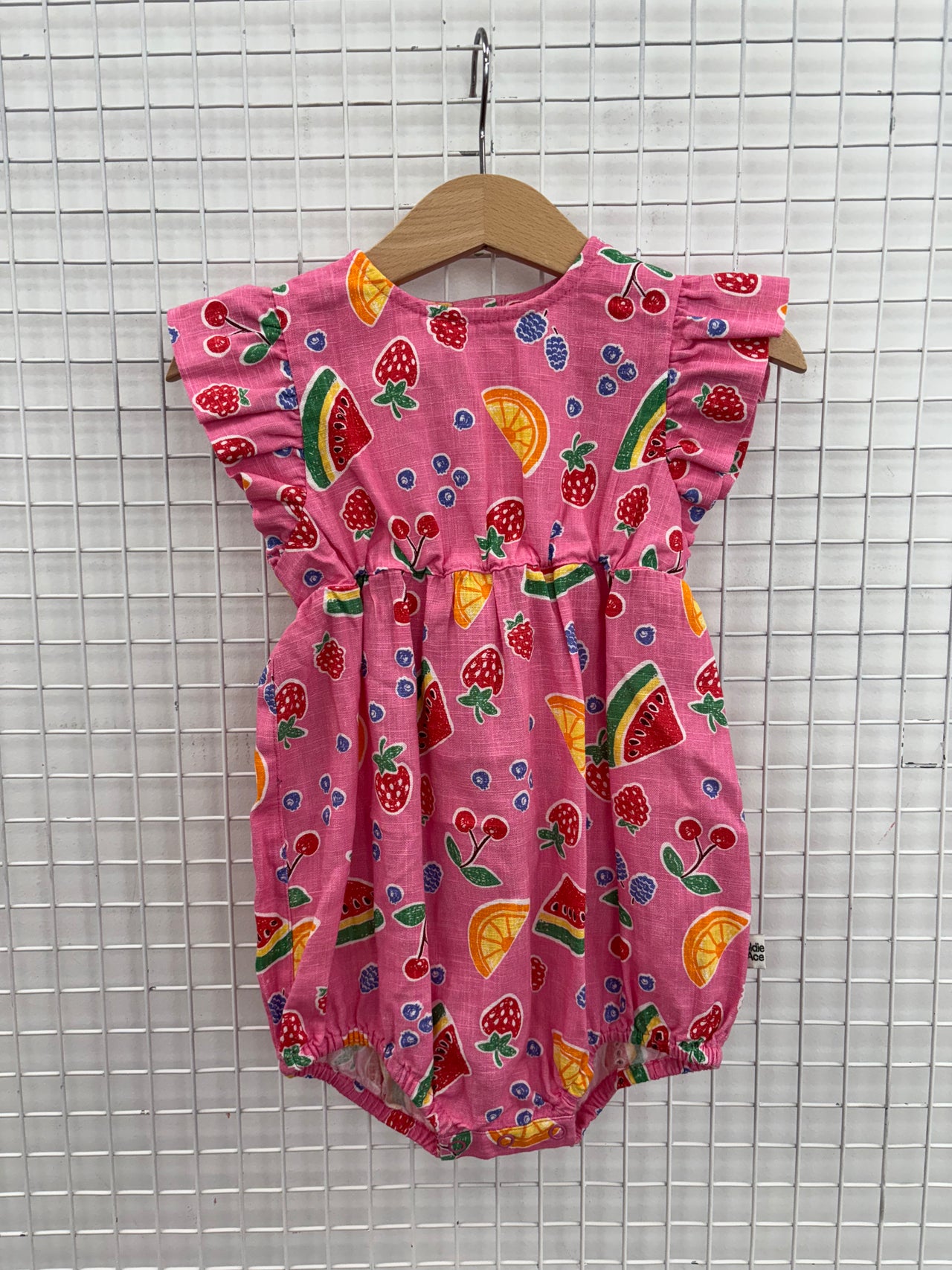 FRUIT SALAD LINEN LANI ROMPER - PINK