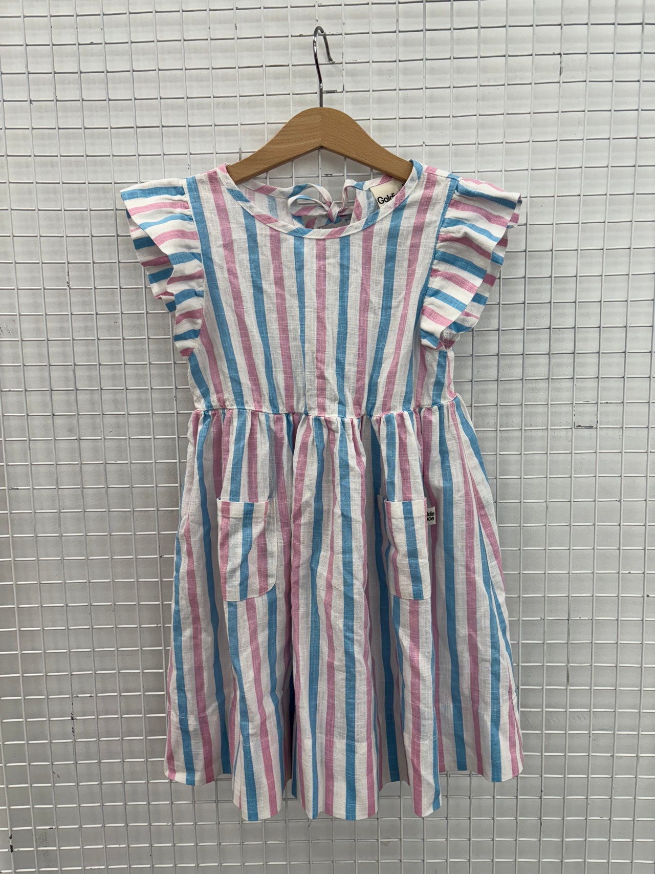 PLAYTIME STRIPE LYLA TIE BACK DRESS - 4Y