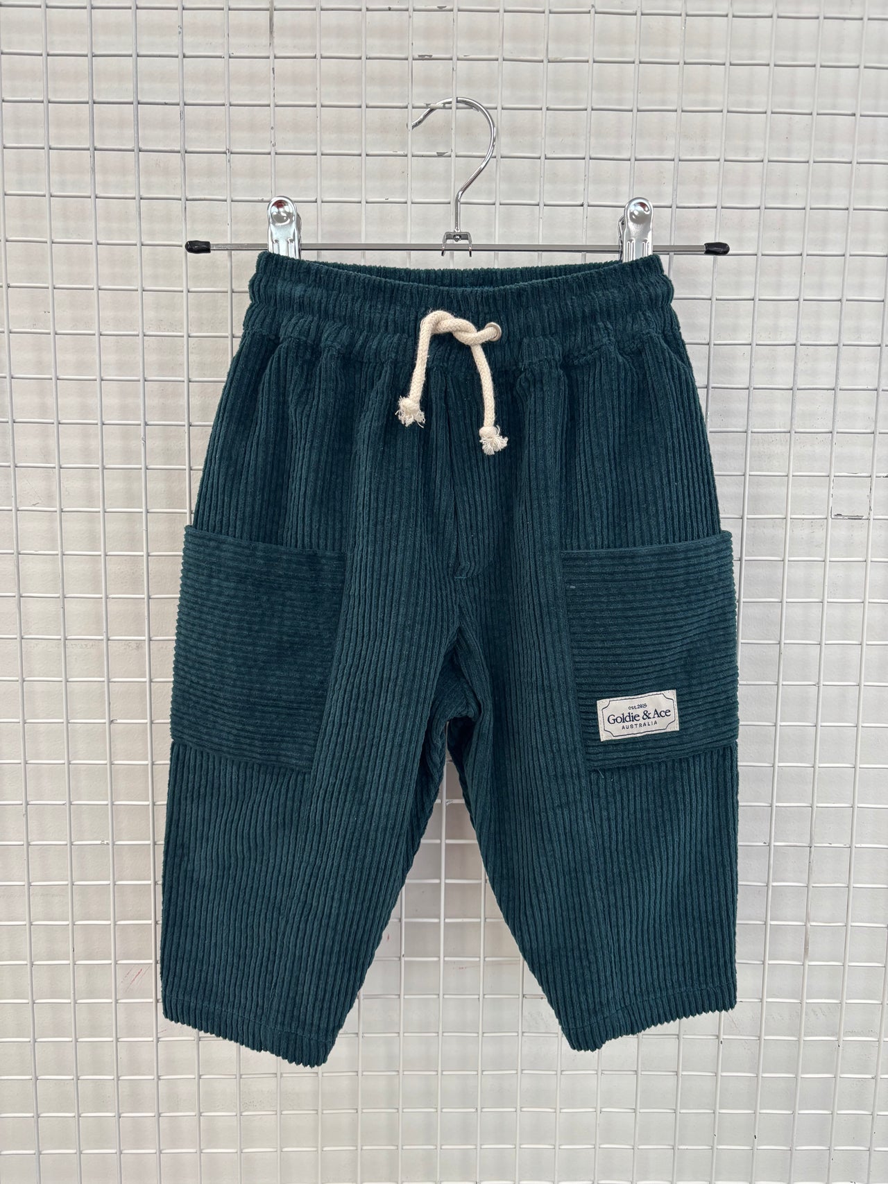 KIT CORDUROY POCKET PANTS DEEP GREEN - 1Y