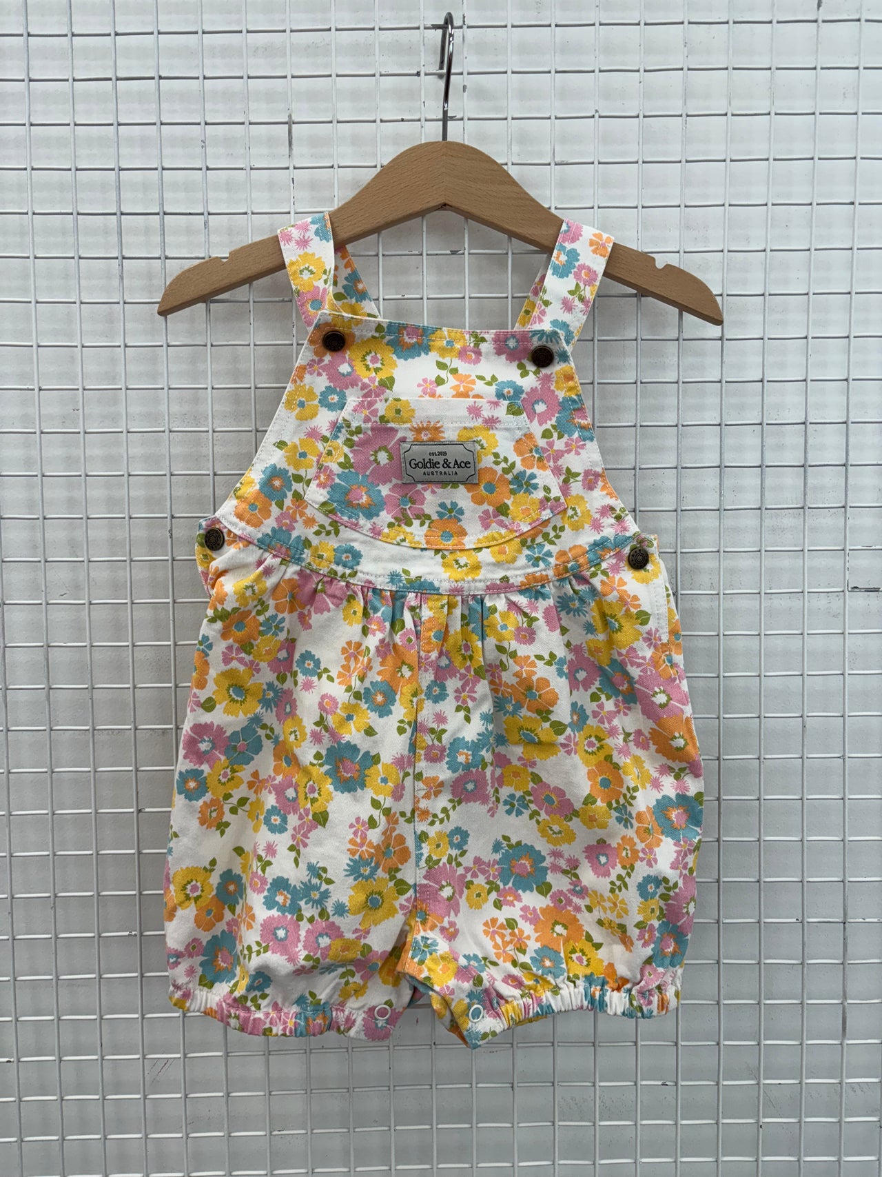 BESSIE BUBBLE SHORTALLS FLOWER CHILD - 1Y